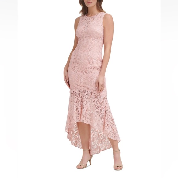 # Vince Camuto Apricot Floral Lace High-Low Cocktail Dress- New With Tag - Picture 1 of 17